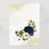 素晴らしいネイビーブルーアイボリー金ゴールド花囲い車 エンクロージャーカード (裏面)