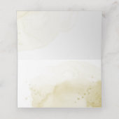 素晴らしいネイビーブルーアイボリー金ゴールド花 プレイスカード (内部開封)