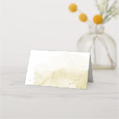 素晴らしいネイビーブルーアイボリー金ゴールド花 プレイスカード (裏面)