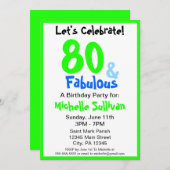 素晴らしいネオン誕生日パーティーの招待 招待状 (正面/裏面)