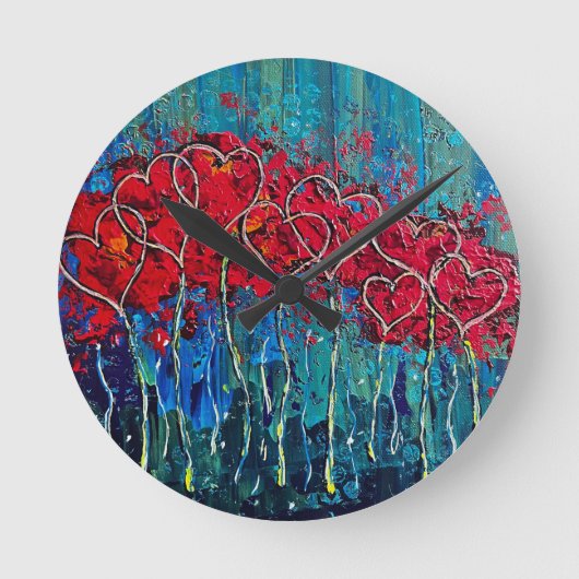 素晴らしいハートウォールクロック ラウンド壁時計 (正面)