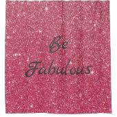 素晴らしいバラピンクグリッターシャワーカーテン シャワーカーテン (正面)