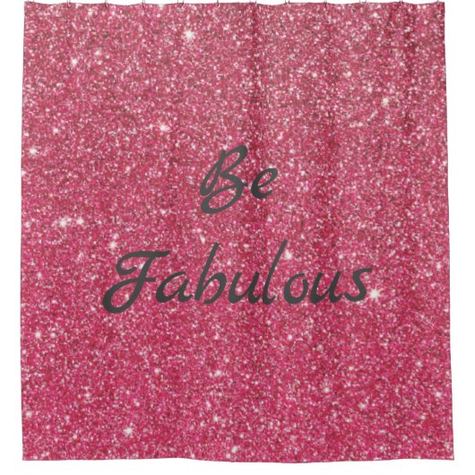 素晴らしいバラピンクグリッターシャワーカーテン シャワーカーテン (正面)