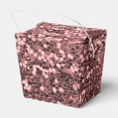 素晴らしいバラ金ゴールドピンクフェイクグリッタースパークル フェイバーボックス (裏面サイド)