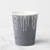 素晴らしいバースデーシルバーグリッター名 紙コップ (左)