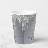 素晴らしいバースデーシルバーグリッター名 紙コップ (右)