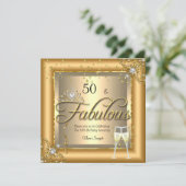 素晴らしいバースデーパーティー金ゴールドシャンパン 招待状 (スタンド正面)