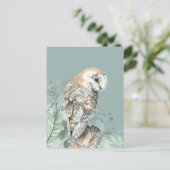 素晴らしいバーンフクロウバードワイルドライフアート ポストカード (スタンド正面)