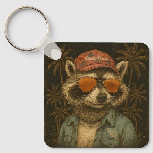 素晴らしいパパおもしろいハッピーファーザーズデイヴィンテージ キーホルダー (正面)