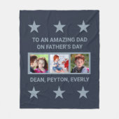 素晴らしいパパカスタムの写真と文字フリースBlanへ フリースブランケット (正面)