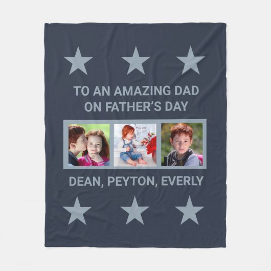 素晴らしいパパカスタムの写真と文字フリースBlanへ フリースブランケット (正面)