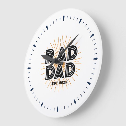 素晴らしいパパキッズギフトファーザーホワイトタイポグラフィ ラージ壁時計 (傾斜)