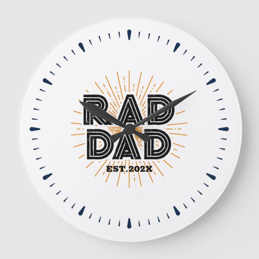素晴らしいパパキッズギフトファーザーホワイトタイポグラフィ ラージ壁時計 (正面)