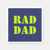 素晴らしいパパネオングリーンネイビーブルーモダンタイポグラフィ スタンダードカクテルナプキン (正面)