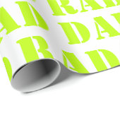 素晴らしいパパネオングリーン白モダンタイポグラフィ模様 ラッピングペーパー (ロールコーナー)