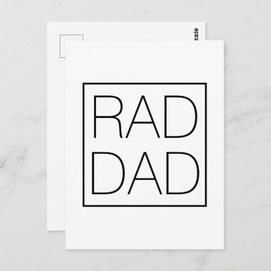 素晴らしいパパブラックタイポグラフィと正方形ミニマリストおもしろい ポストカード (正面/裏面)