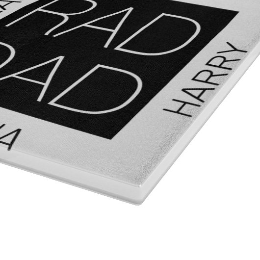 素晴らしいパパミニマルモダンカスタム主義の子供の名前の白 カッティングボード (角)