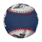 素晴らしいパパモダンレトロおもしろいヴィンテージ父子写真 野球ボール (裏面)