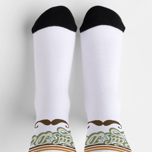 素晴らしいパパレトロストライプ | ヴィンテージ父の日 ソックス (上部)