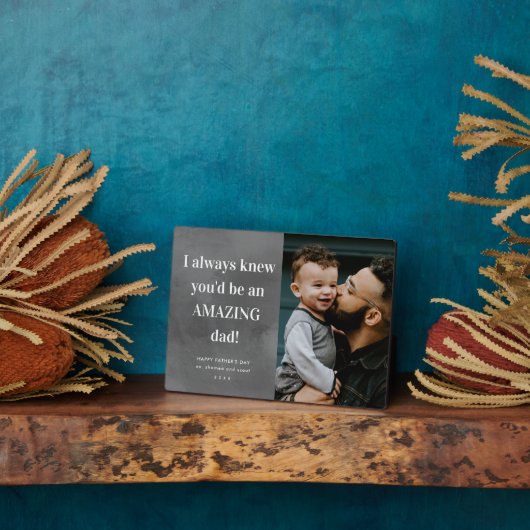 素晴らしいパパ写真お父さんのデイカードプラーク フォトプラーク (側面)