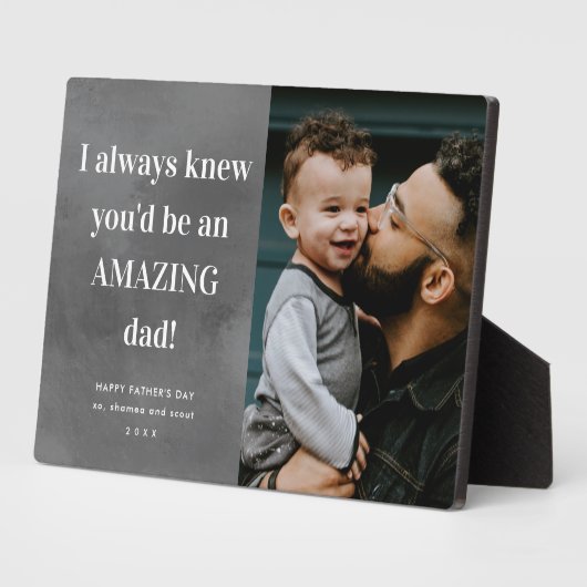 素晴らしいパパ写真お父さんのデイカードプラーク フォトプラーク (側面)