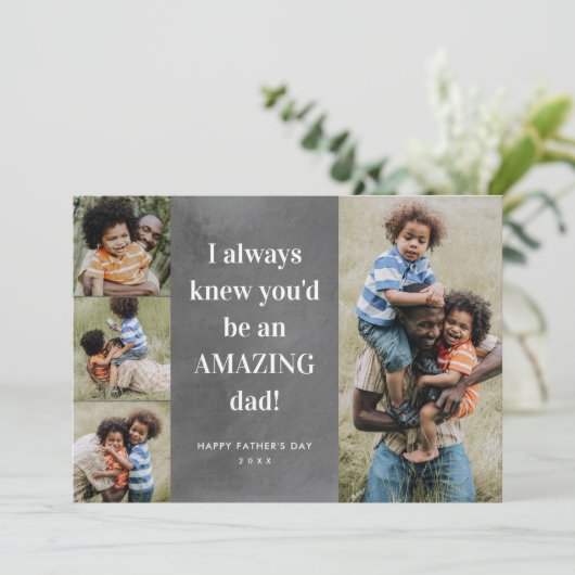 素晴らしいパパ写真コラージュ父の日カード カード (スタンド正面)