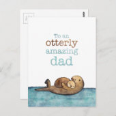 素晴らしいパパ海のカワウソへ ポストカード (正面/裏面)