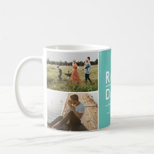 素晴らしいパパ父の日フォトコラージュ コーヒーマグカップ (左)