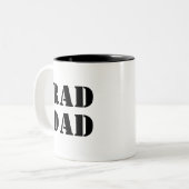 素晴らしいパパ白黒モダンタイポグラフィクール ツートーンマグカップ (正面左)