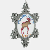 素晴らしいパークシティの雪片のオーナメント スノーフレークピューターオーナメント (左)