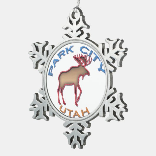 素晴らしいパークシティの雪片のオーナメント スノーフレークピューターオーナメント (右)