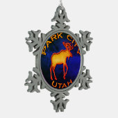 素晴らしいパークシティの雪片のオーナメント スノーフレークピューターオーナメント (左)