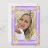 素晴らしいパープルダイヤモンド金ゴールドパームズパーティー 招待状 (裏面)