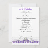 素晴らしいパープルレースホワイト50th誕生日パーティー 招待状 (裏面)