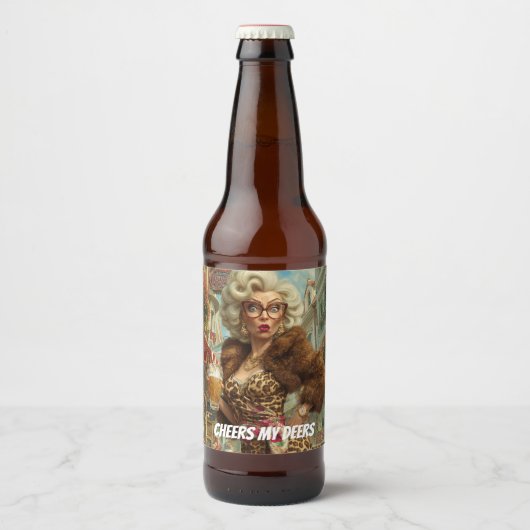 素晴らしいヒョウの女性の態度 ビールラベル (正面)