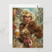 素晴らしいヒョウの女性の態度 ポストカード (正面/裏面)