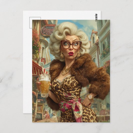 素晴らしいヒョウの女性の態度 ポストカード (正面/裏面)