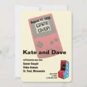 素晴らしいビデオゲームの結婚式の楽しみ 招待状 (正面)