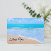 素晴らしいビーチトロピカルシーン写真ありがとう サンキューカード (スタンド正面)