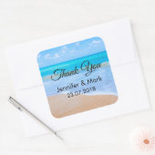 素晴らしいビーチトロピカルシーン写真ありがとう スクエアシール (封筒)