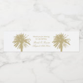 素晴らしいビーチ結婚式ヤシの木のシルエット ペットボトルラベル (シングルラベル)