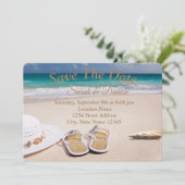 素晴らしいビーチ結婚式、Seashells日付を保存 セーブザデート (スタンド正面)