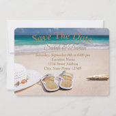 素晴らしいビーチ結婚式、Seashells日付を保存 セーブザデート (正面)