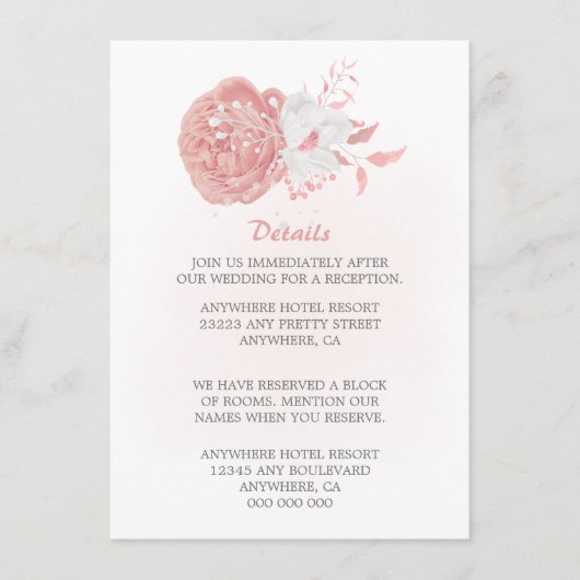 素晴らしいピンクと白のフローラ詳細 エンクロージャーカード (正面)