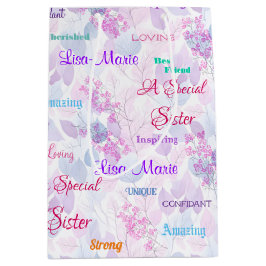 素晴らしいピンクのフローラスペシャルシスター ミディアムペーパーバッグ