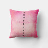 素晴らしいピンクの水色 クッション (裏面)