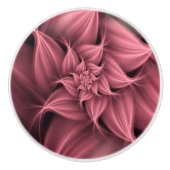 素晴らしいピンクの花のフラクタル セラミックノブ (正面)