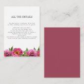 素晴らしいピンクマゼンタピーニーすべての詳細 エンクロージャーカード (正面/裏面)