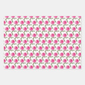 素晴らしいピンクローズウォーターカラーアートパターン ラッピングペーパーシート (正面2)