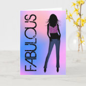 素晴らしいファッションディーバグリーティング誕生日カード カード (黄色い花)